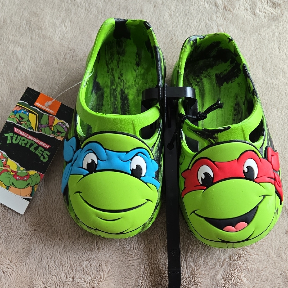 Nickelodeon Green Teenage Mutant Ninja Turtles Kids Slip In Shoe Size 5-6